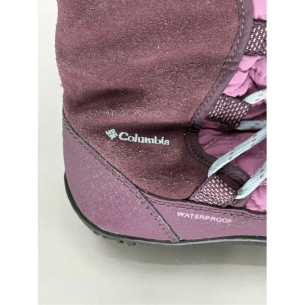 Columbia Boots Waterproof Winter Tall Loveland Kids Girls 4 Purple Pink Lace‎ Up